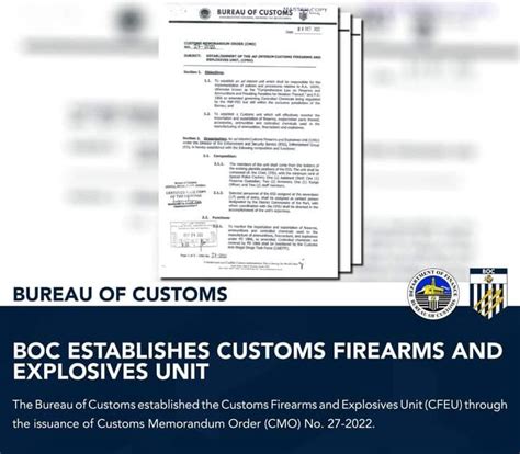 BOC Establishes Customs Firearms and Explosives Unit.